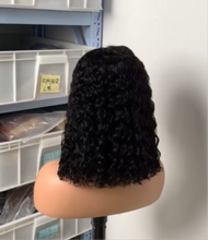 14inch Water wave Middle Part Closure Human Hair Wig