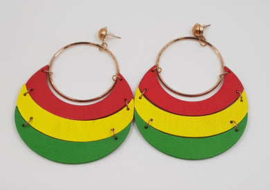 Color Block Wood Earrings