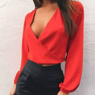 Crop Blouse Tie Back Sweetheart Neckline